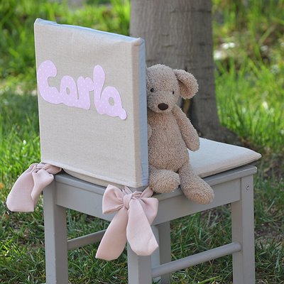 Funda respaldo con lazos silla ikea KRITTER con nombre