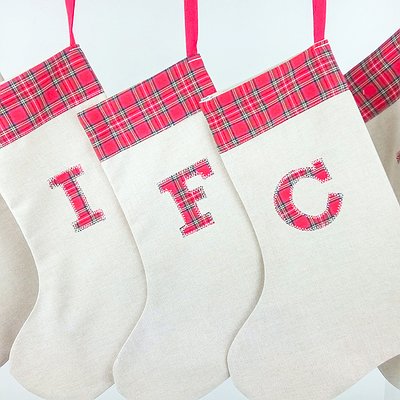 Calcetín de Navidad personalizado con inicial