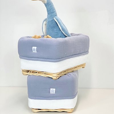 Cesta mimbre para cremas con cenefa