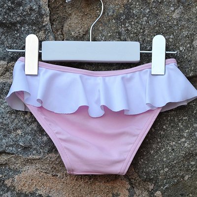 Culetín niña rosa volante blanco