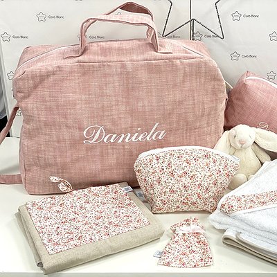 Maleta de tela personalizada modelo Mireia bordada