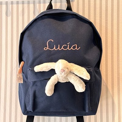 Mochila colegial PLUS pequeña con nombre bordado