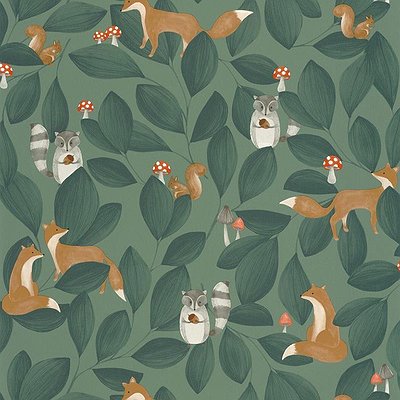 Papel pintado para habitaciones "Pequeños zorros"