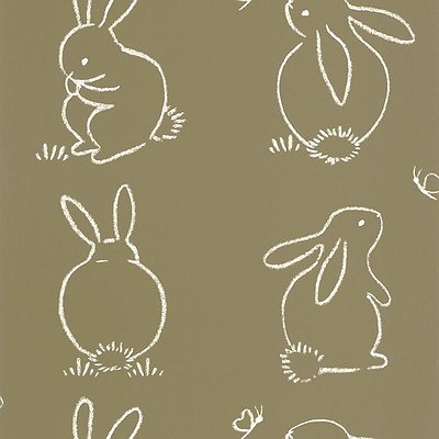 Papel pintado para habitaciones "Pizarra conejos"