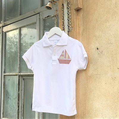 Polo niños de algodón con inicial o detalle