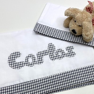 Sábana encimera para cama ikea con cenefa y nombre